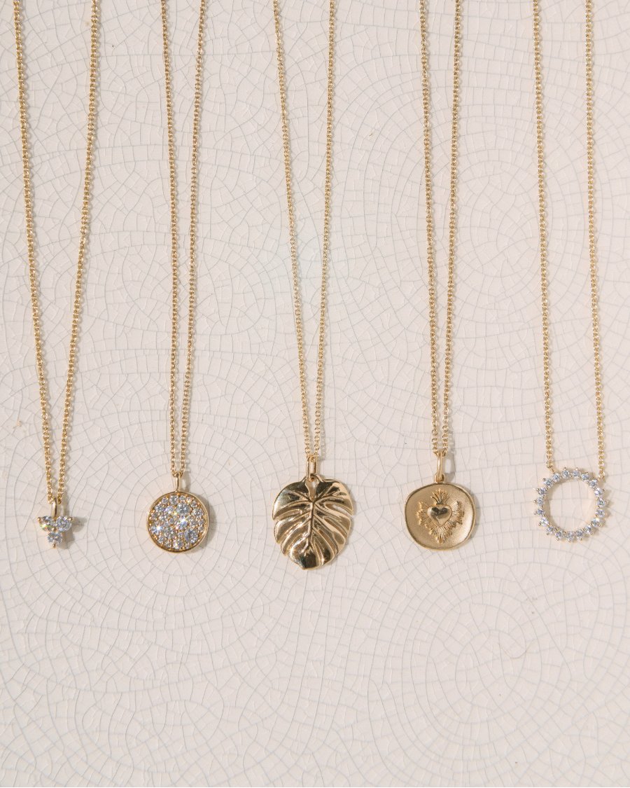 images on neutral background, chains and pendants