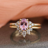 1.14ct Bella Pink Oval Sapphire & Diamond Engagement Ring