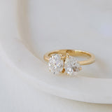 Gemma Oval and Pear Moissanite Engagement Ring