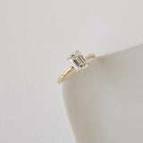 Vera Emerald Cut Moissanite Solitaire Engagement Ring