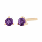 3mm Birthstone Studs - Amethyst