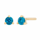 3mm Birthstone Studs - Aquamarine