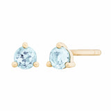 3mm Birthstone Studs - Aquamarine