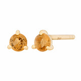 3mm Birthstone Studs - Citrine