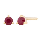 3mm Birthstone Studs - Ruby