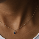 Sapphire & Diamond Baguette Necklace