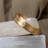 6mm Diamond Groove Wedding Band