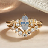 1.17ct Cielo Opalescent Marquise Sapphire & Diamond Ring