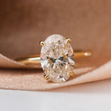 2.27ct Flora Oval Diamond Engagement Ring with Leaf Accents