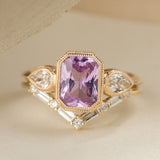 1.60ct Zara Lilac Radiant Cut Sapphire & Diamond Ring