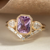 1.60ct Zara Lilac Radiant Cut Sapphire & Diamond Engagement Ring