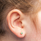 Ready to Ship - Emerald Bubble Studs (3mm)