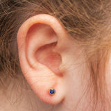 Ready To Ship - Sapphire Bubble Studs (3mm)