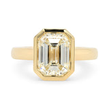 Custom Emerald Cut Diamond Bezel Ring