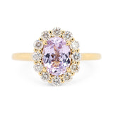 Custom Oval Purple Sapphire & Diamond Halo Ring