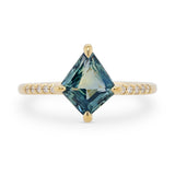 2.10ct Eva Teal Kite Sapphire & Diamond Engagement Ring