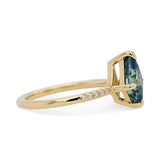 2.10ct Eva Teal Kite Sapphire & Diamond Engagement Ring