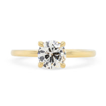 14k yellow gold hidden halo diamond engagement ring