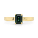 1.11ct Rey Emerald Cut Teal Sapphire Ring