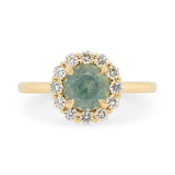 1.36ct Marisol Hazy Light Teal Montana Sapphire & Diamond Engagement Ring