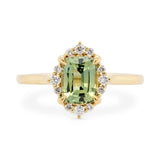 1.27ct Serena Light Green Cushion Sapphire & Diamond Engagement Ring