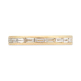 Channel set baguette diamond wedding band in 14k yellow gold