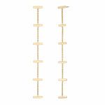 Dangle earrings with gold crossbars 