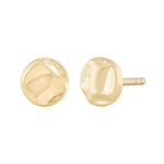 14k yellow gold organic texture stud earrings