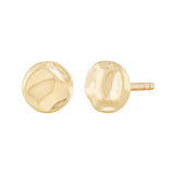 14k yellow gold organic texture stud earrings