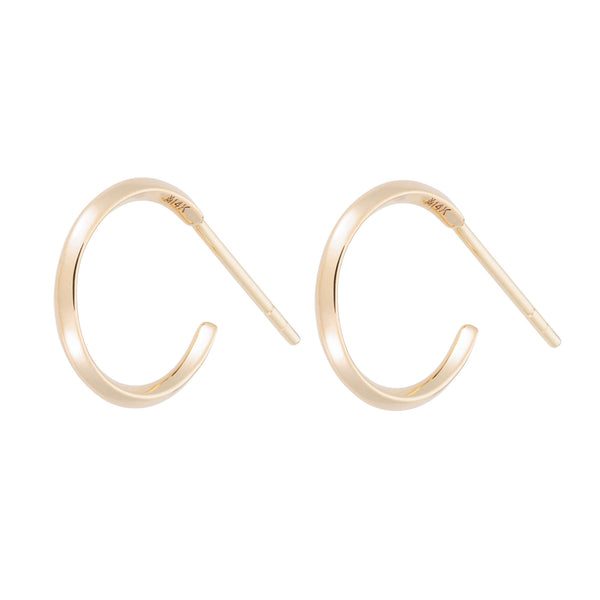 14k Two Tone Gold Knife Edge Double Hoop Earrings Round Fine Jewelry For  Women Gifts For Her