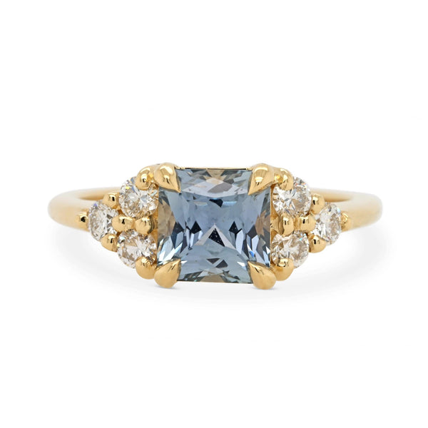 1.66ct Bella Radiant Light Blue Sapphire & Diamond Engagement Ring